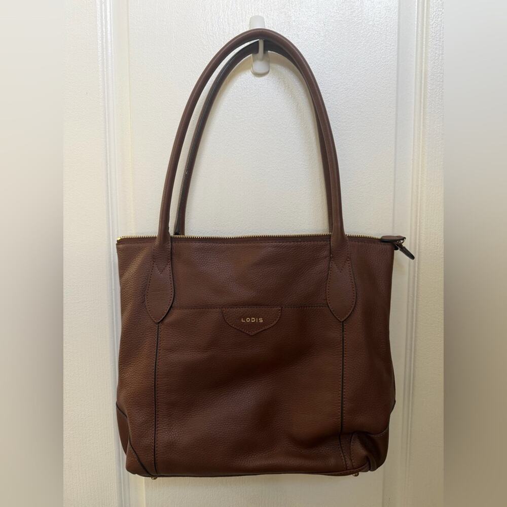 Lodis leather travel tote bag laptop bag